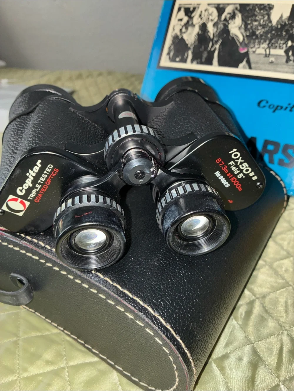 Vintage Copitar 10x50 ZCF Triple Tested Binoculars w/ Original Case & Blue Box